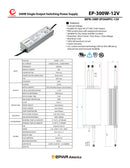 E-POWER 300-12V Watt LED Power supply